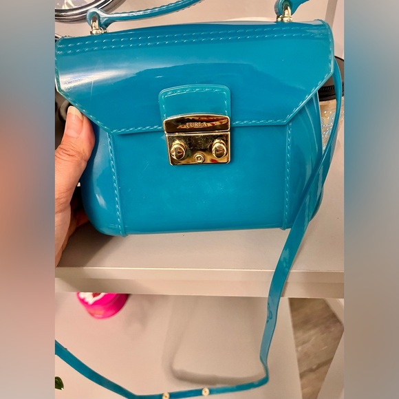 Furla Handbags - GUC Furla jelly Teal Mini Bag